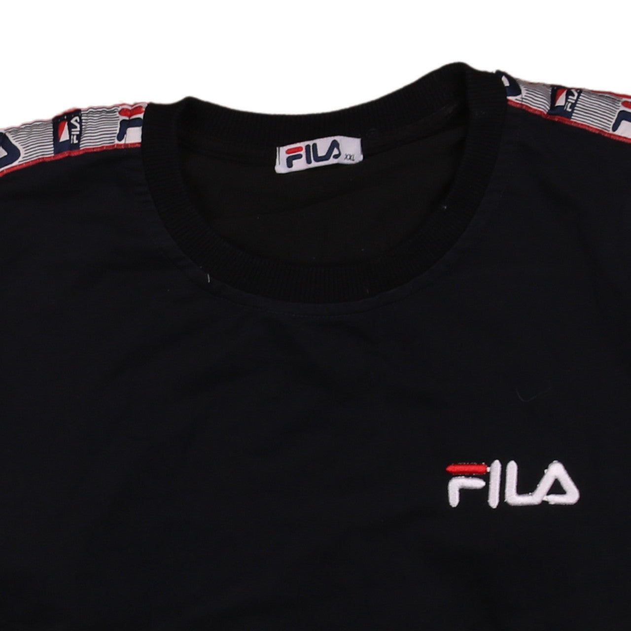 Fila Men's Black 2XL Crew Neck Pullover Sweatshirt with Logo