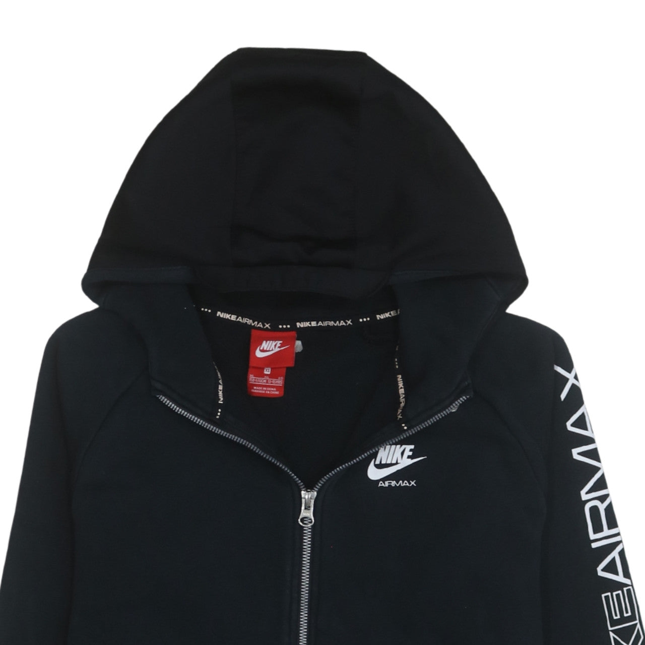 Nike Boys Black Air Max Full Zip Hoodie XL 13-15 Years Fleece Sweatshirt