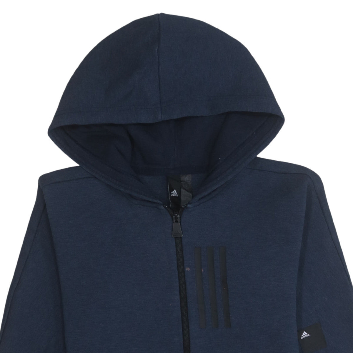 Adidas Womens Navy Blue Full Zip Hoodie Size 12-14 M Cotton Blend
