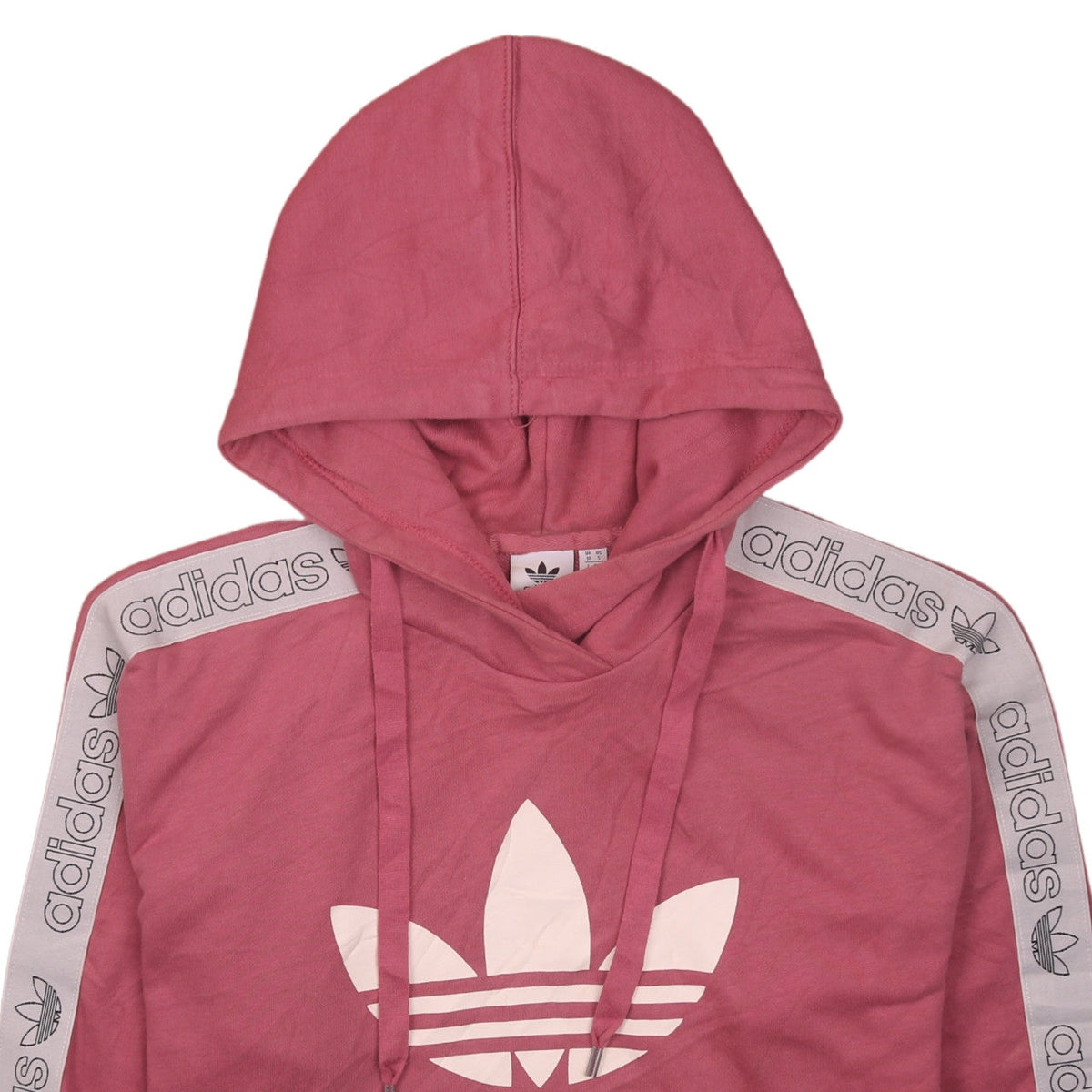 Adidas Women Pink Pullover Hoodie Sweatshirt Size 10 Logo Print