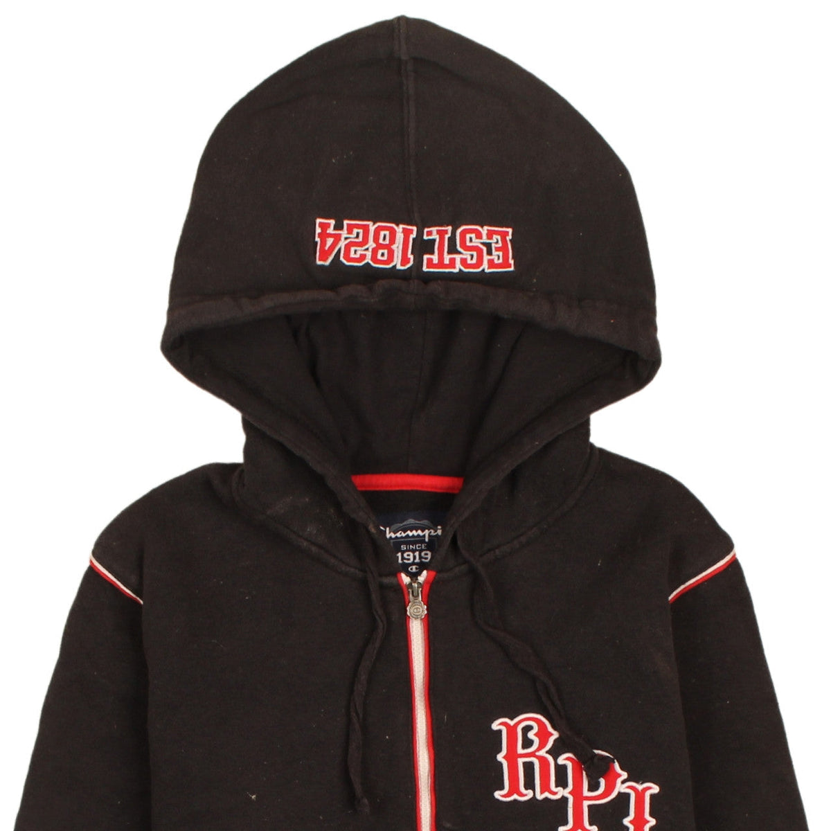 Champion Men's Black Full Zip RPI University Hoodie Size L