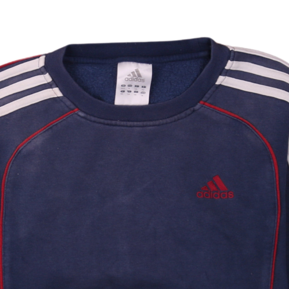 Adidas Boys Blue Crew Neck Pullover Sweatshirt Size 152 Logo Sportswear