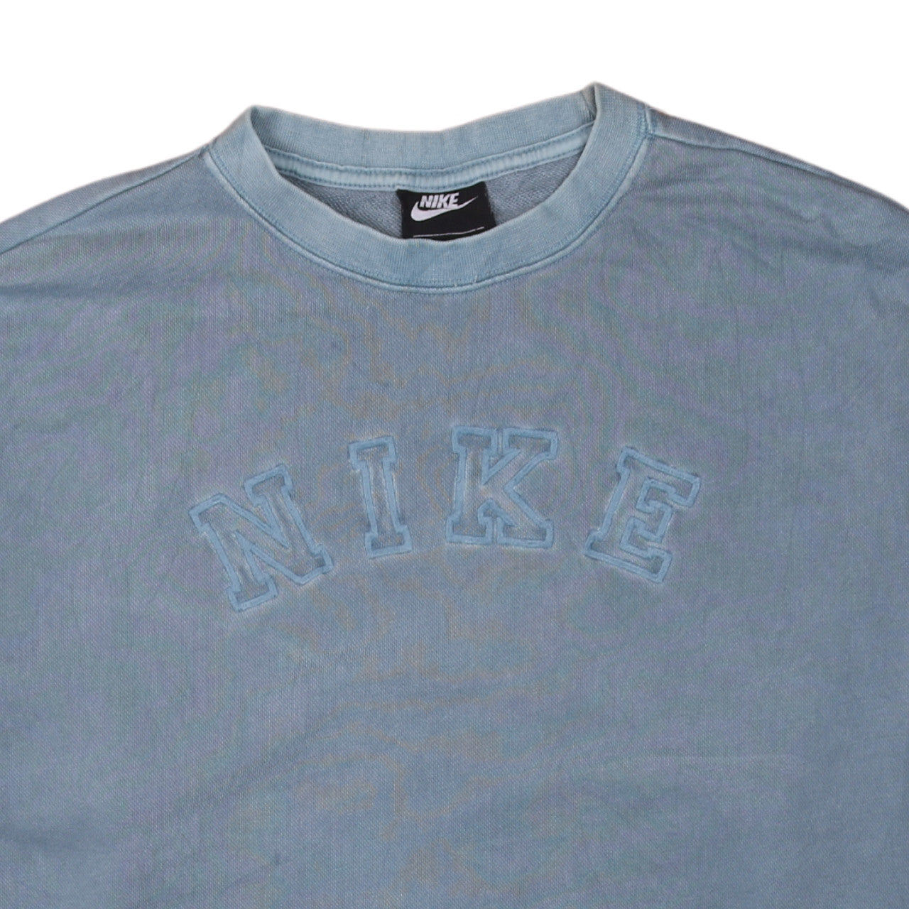 Nike Women's Blue Pullover Sweatshirt Medium Crew Neck Embroidered Logo