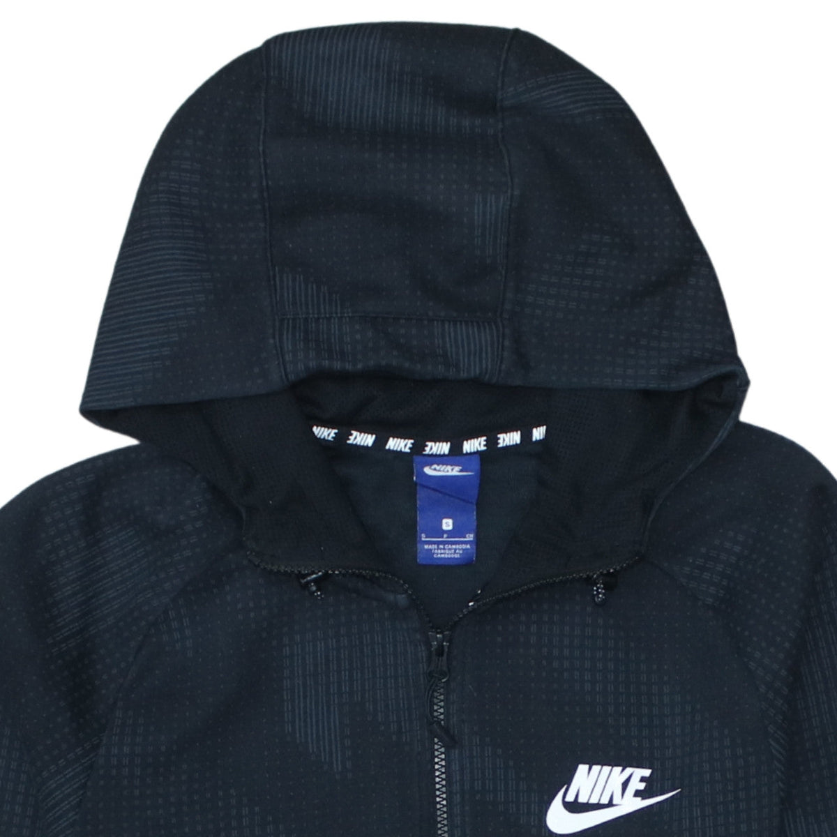 Nike Men's Black Full Zip Hoodie Size S Sportswear Cotton Blend