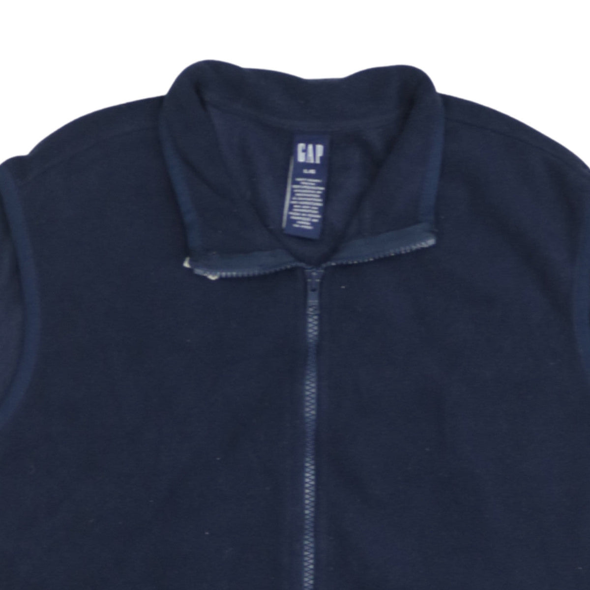 Gap Women’s Blue Fleece Waistcoat L Full Zip Sleeveless Casual Vest