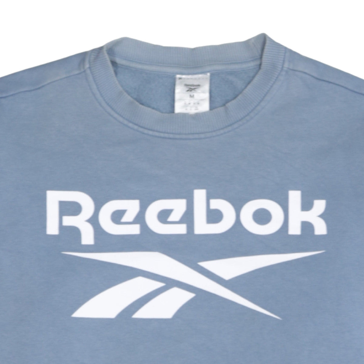 Reebok Men's Blue Logo Crew Neck Fleece Sweatshirt Size M