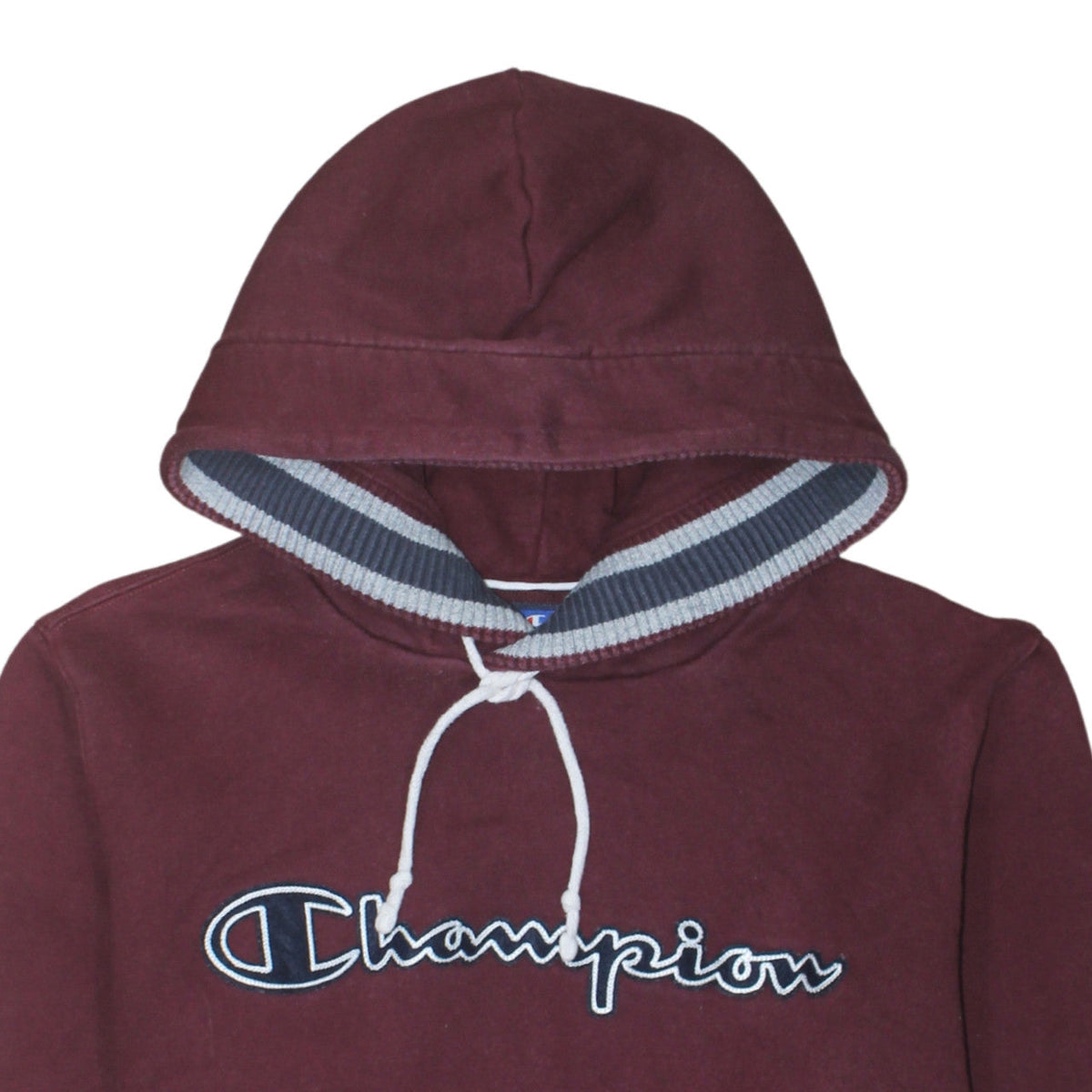 Champion Men’s Brown Logo Pullover Hoodie Size L Cotton