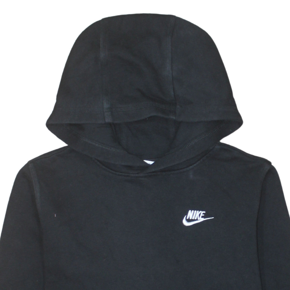 Nike Boys Black XL Pullover Fleece Hoodie with Logo and Kangaroo Pocket