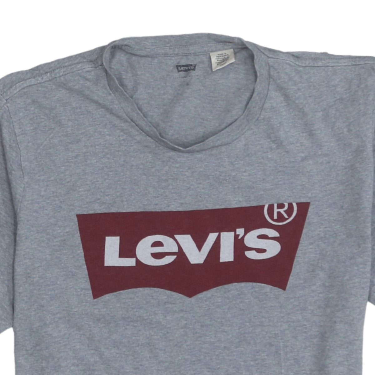 Levi's Men's Grey Logo Crew Neck Cotton T-Shirt Size S