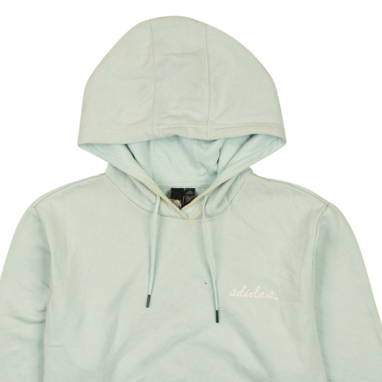 Adidas Women's Light Blue Pullover Hoodie Medium Cotton Blend Casual