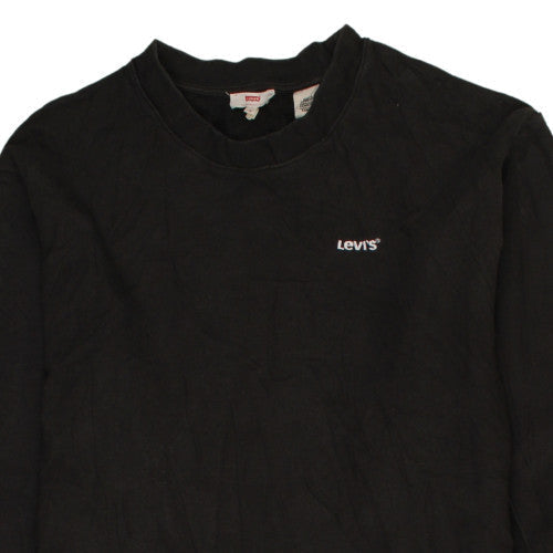 Levi's Women's Black Small Pullover Sweatshirt with Logo Trim