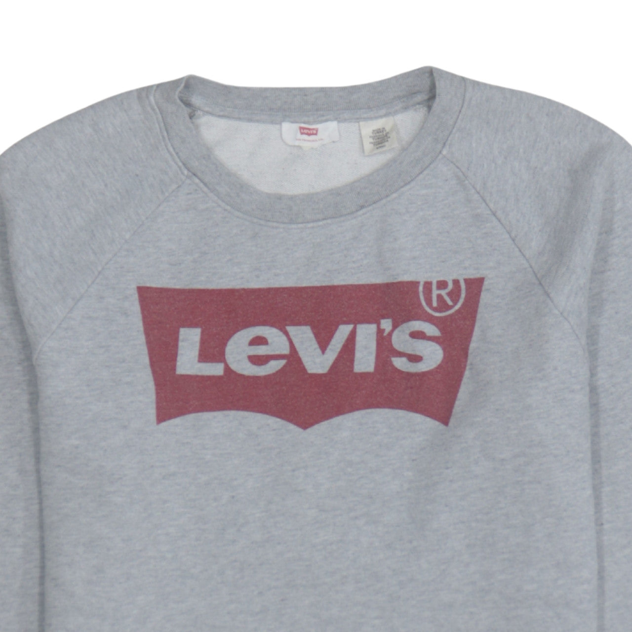 Levi's Men's Grey Crew Neck Logo Sweatshirt Size S Regular Fit