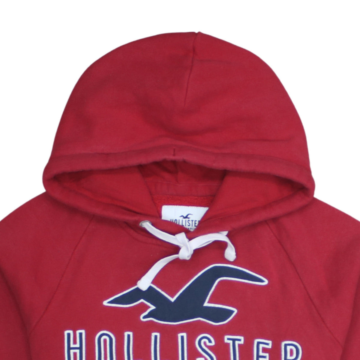 Hollister Men's Red Pullover Hoodie Small Logo Fleece Sweatshirt