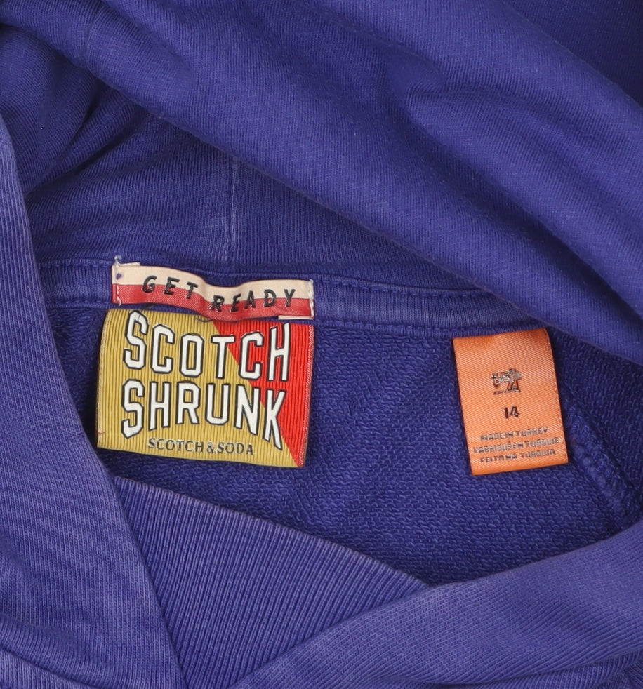 Scotch & Soda Women Purple Pullover Hoodie Size 14 Cotton Blend Casual
