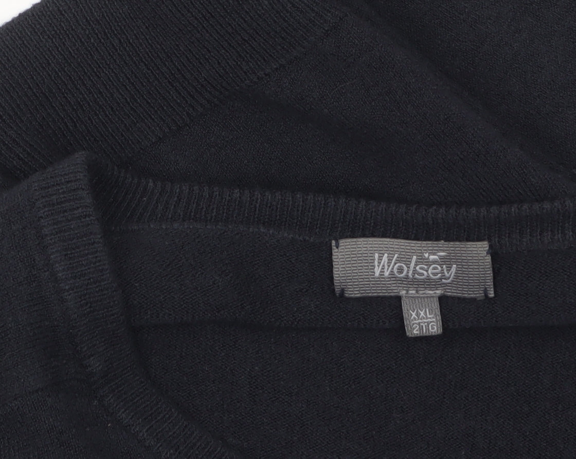 Wolsey Men’s Black 2XL V-Neck Acrylic Knit Jumper