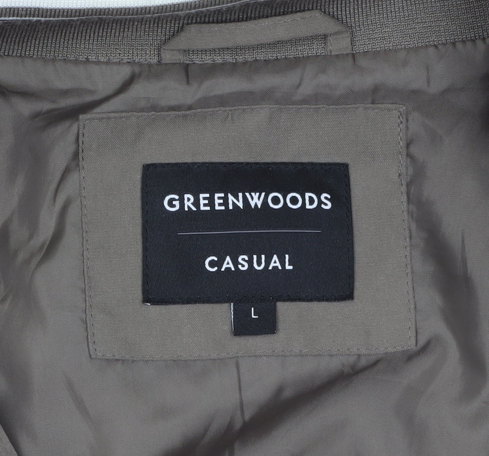 Greenwoods Men Brown L Basic Zip Casual Jacket