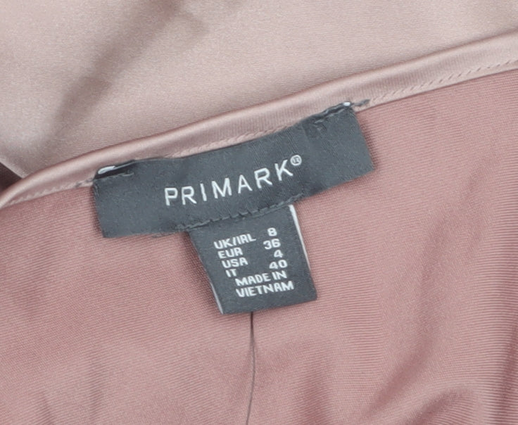 Primark Women Pink Satin Slip Dress Size 8 Party Cocktail