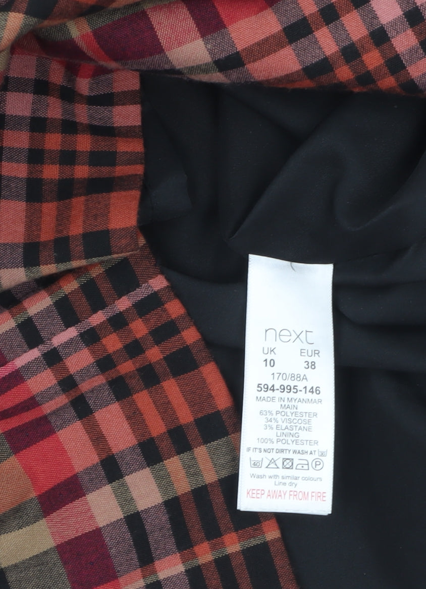 Next Women Multicoloured Check Shift Dress Size 10 Knee Length