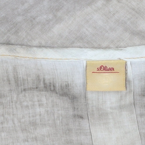 s.Oliver Women’s Beige Linen Long Sleeve Tunic Blouse Size 10