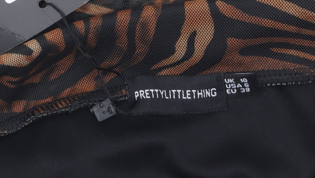 PrettyLittleThing Womens Multicoloured Animal Print Mini Skirt Size 10
