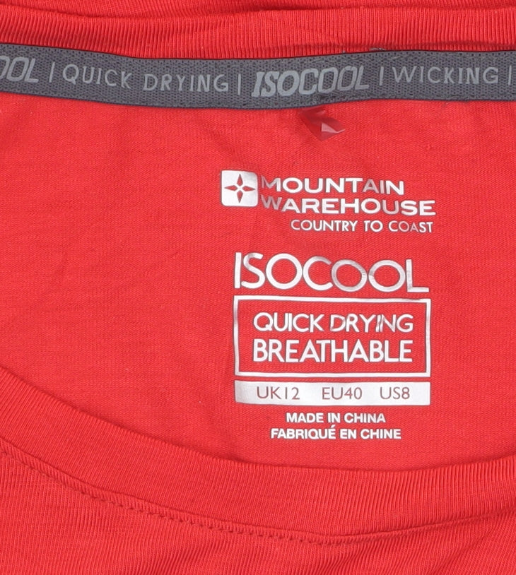 Mountain Warehouse Women’s Red Size 12 Isocool Quick Dry T-Shirt