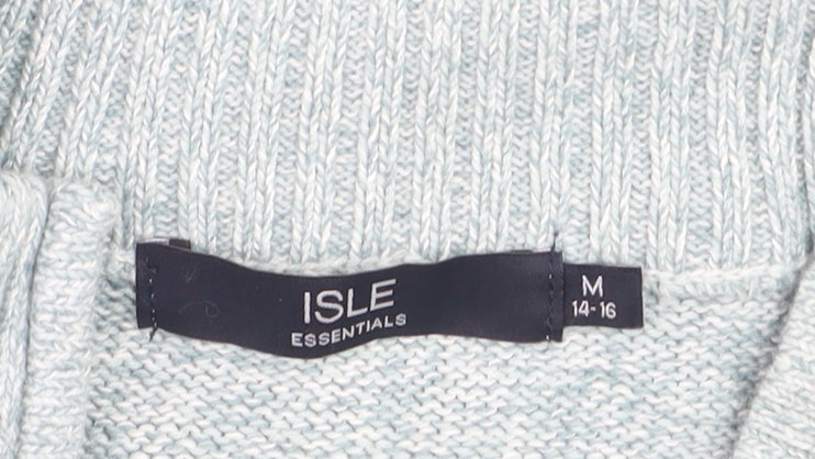 ISLE Essentials Men's Grey Cable-Knit Full Zip Jumper M
