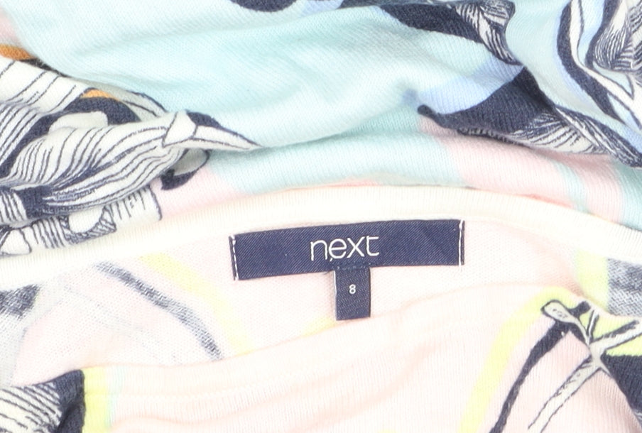 Next Womens Multicoloured Floral Cotton T-Shirt Size 8