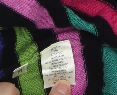 Viyella Women's Multicoloured Striped Wool Pullover Jumper M