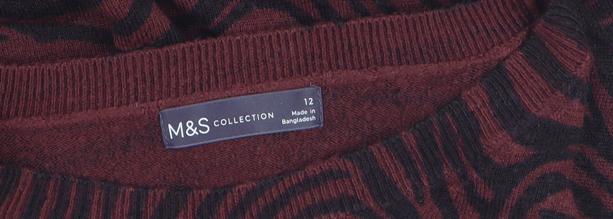 Marks & Spencer Women's Brown Animal Print Sweater Size 12