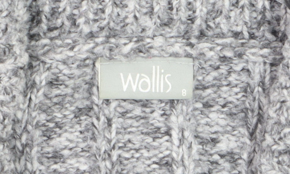 Wallis Women’s Grey Chunky Knit Cowl Neck Jumper Size 8