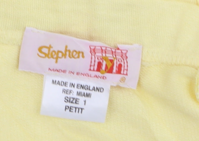Stephen Women Yellow Cotton A-Line Midi Skirt Size 2XS Petite