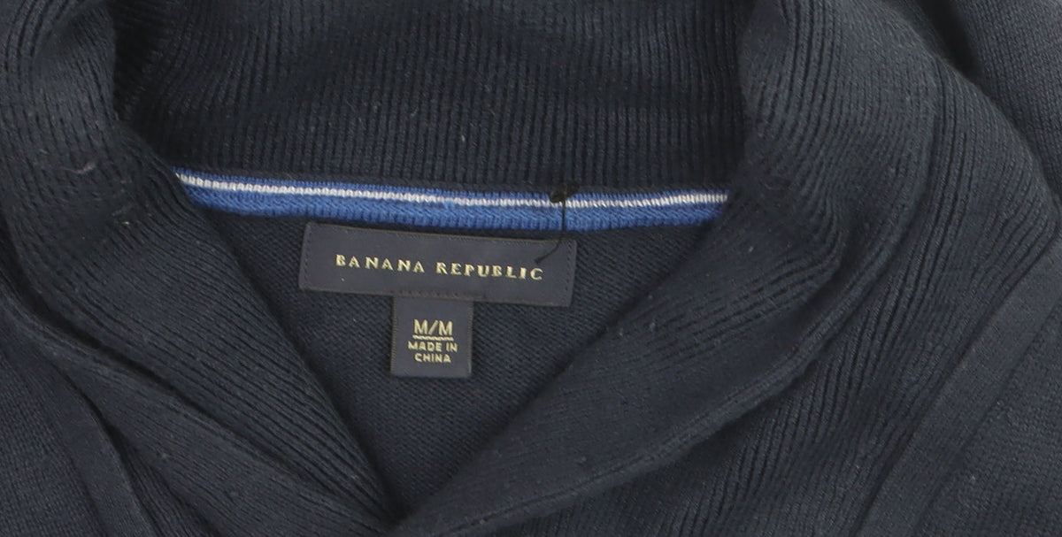 Banana Republic Men’s Blue Collared Pullover Jumper Size M