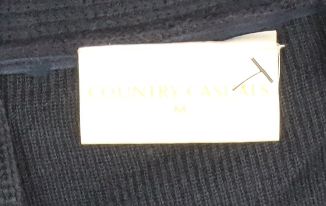 Country Casuals Men's Black Wool Blend Button Cardigan M