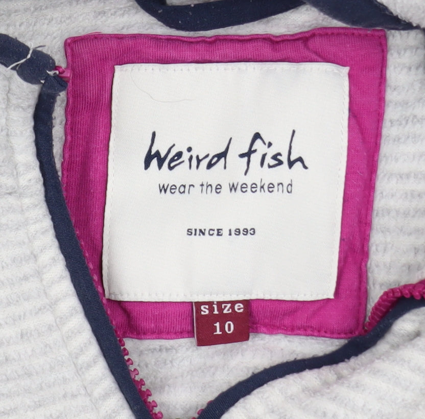 Weird Fish Women’s Grey 1/4 Zip Fleece Active Jacket Size 10