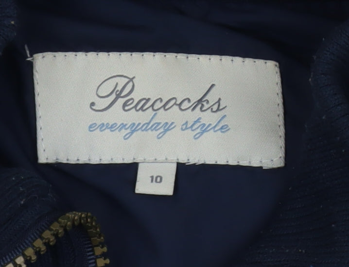 Peacocks Women’s Blue Hooded Puffer Waistcoat Size 10