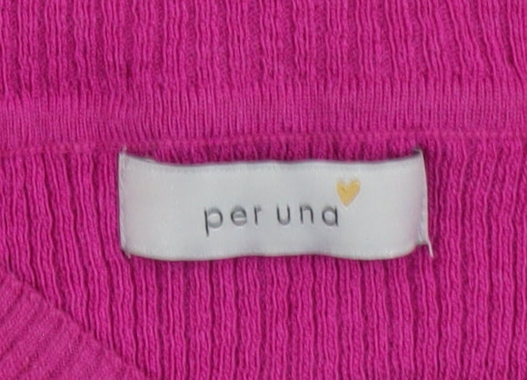 Marks & Spencer Women Pink V-Neck Long Sleeve Jumper Size 14