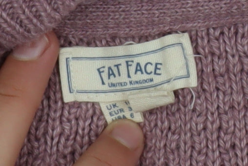 FatFace Women’s Pink Cotton Wool Crew Neck Jumper Size 8