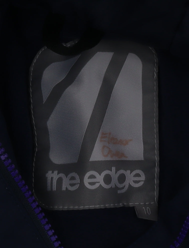 The Edge Women's Blue Hooded Waterproof Parka Jacket Size 10