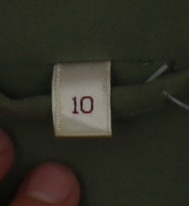 Style by EWM Womens Green Full Zip Lined Jacket Size 10