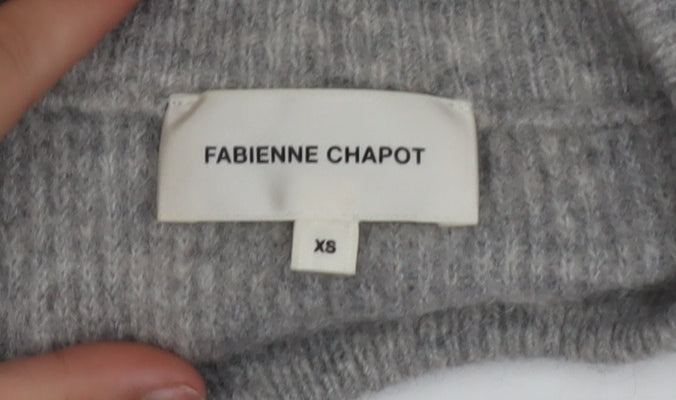 Fabienne Chapot Women's Grey Heart Knit Pullover Jumper XS