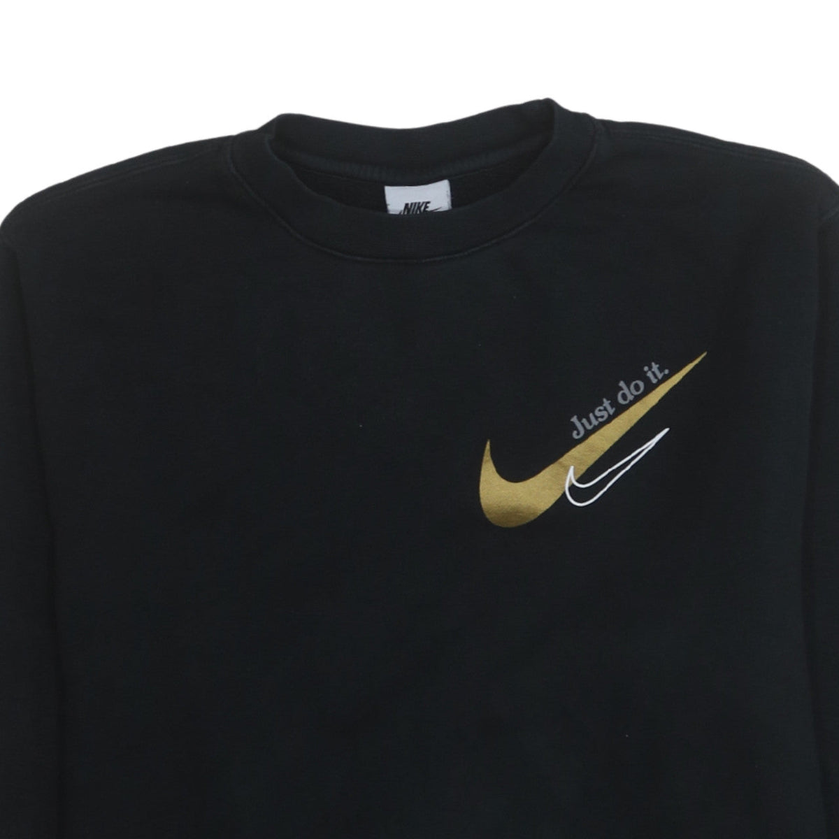 Nike Men's Black Small Pullover Sweatshirt Gold Logo