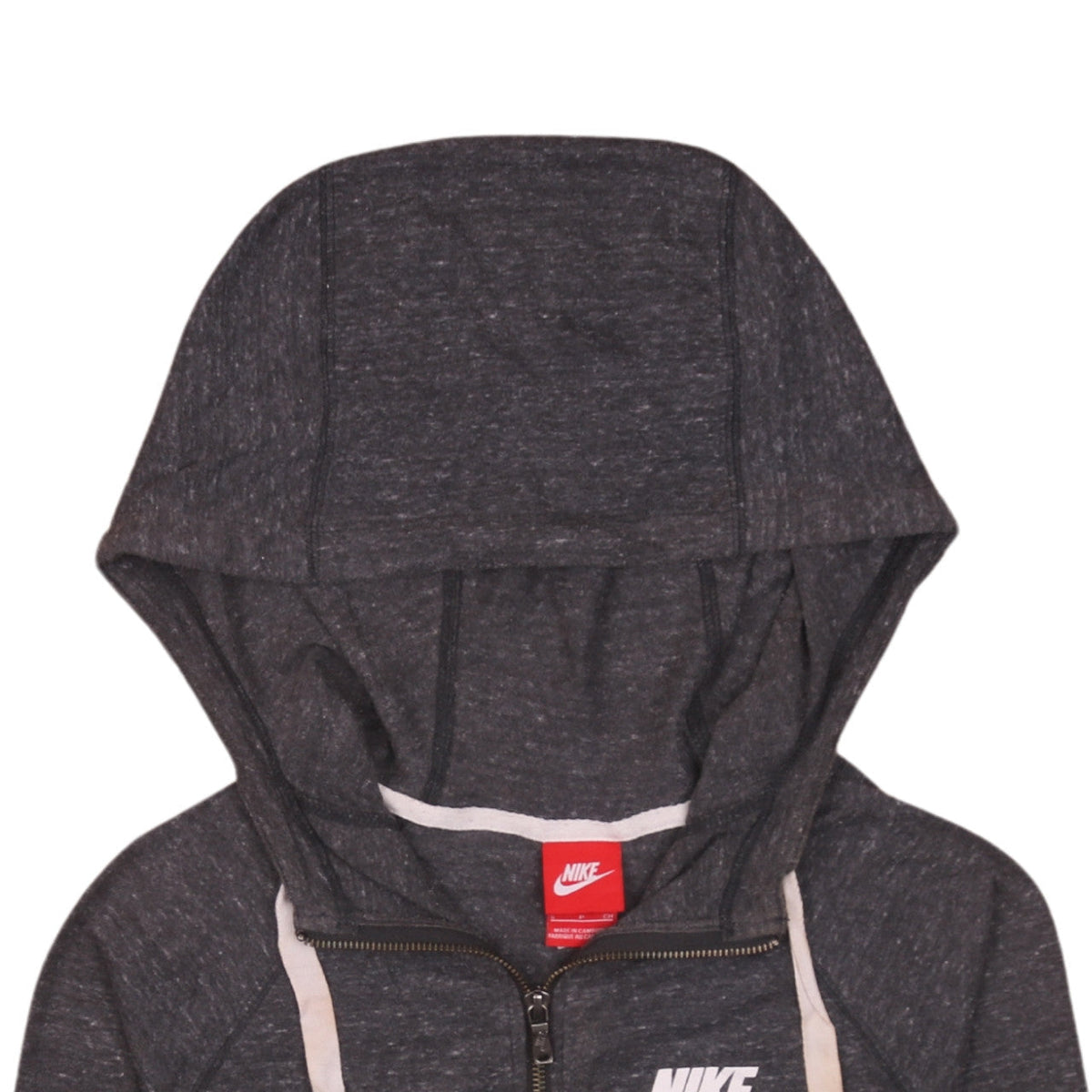 Nike Women’s Grey Full Zip Hoodie Small Just Do It Logo Sweatshirt