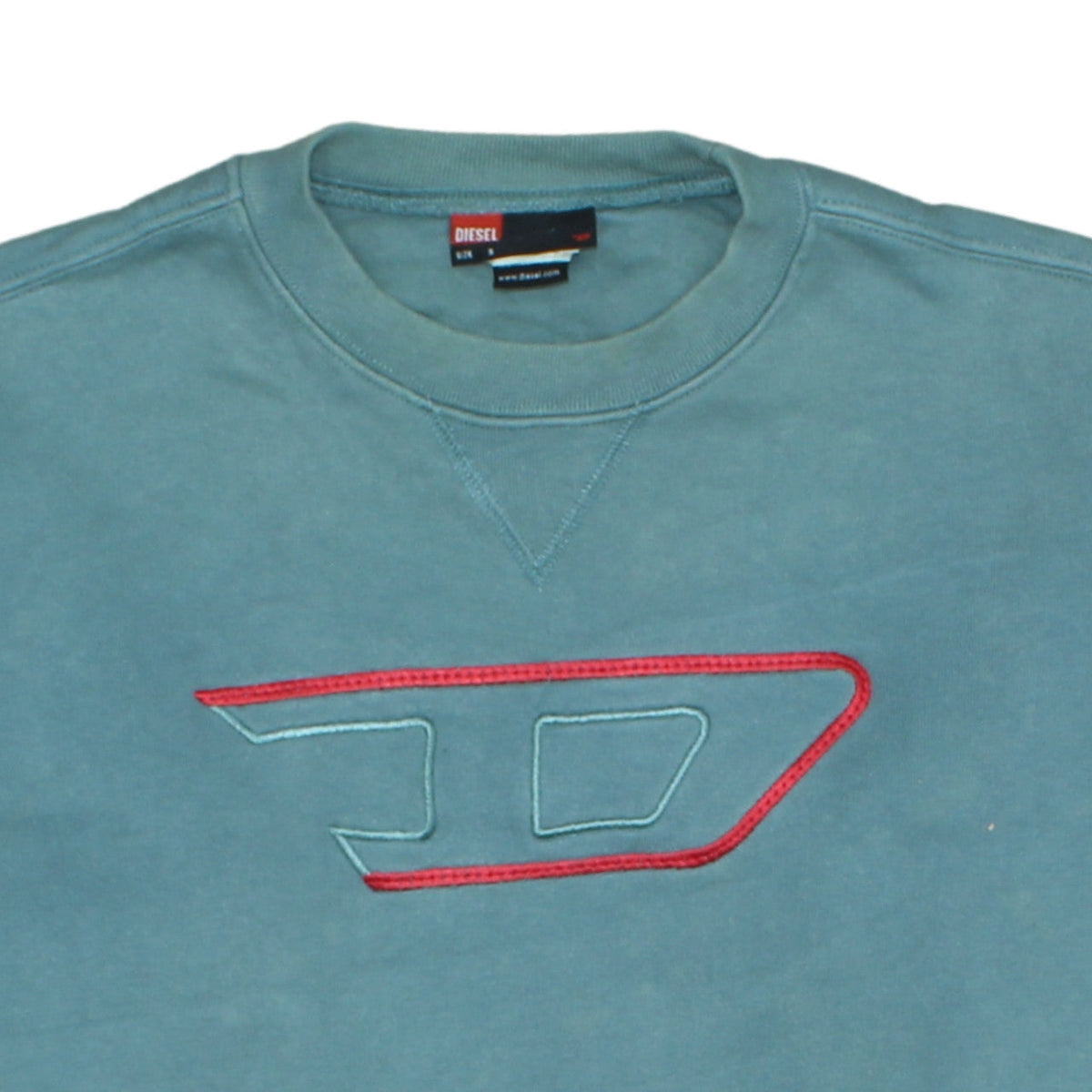 Diesel Men’s Blue Cotton Crew Neck Sweatshirt Size S