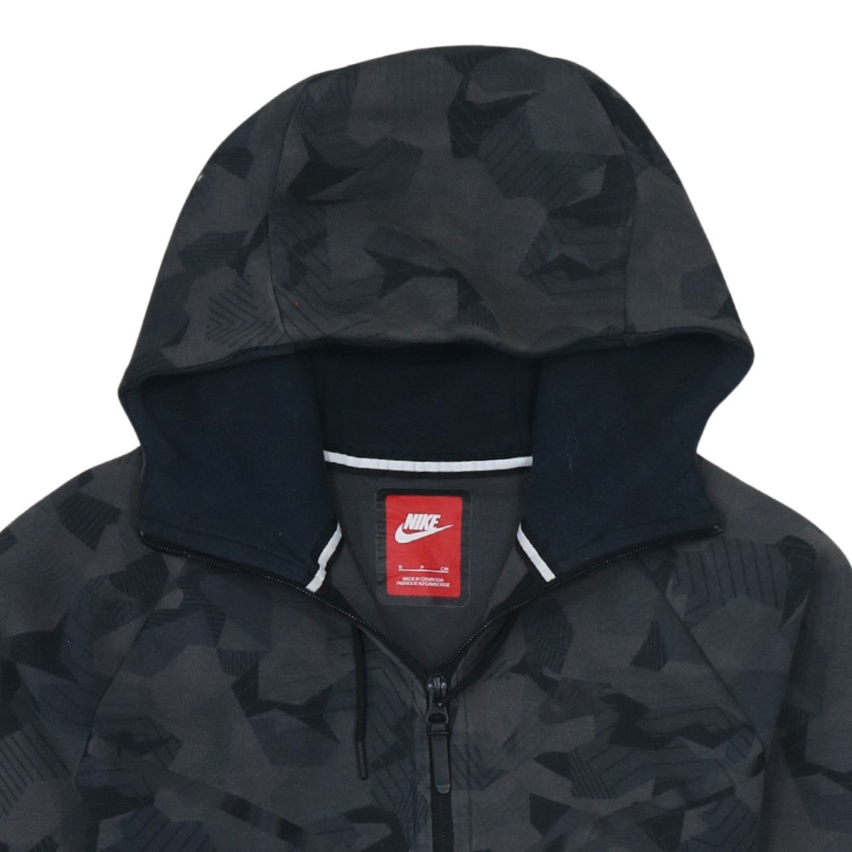 Nike Men's Grey Camouflage Full Zip Hoodie Size S
