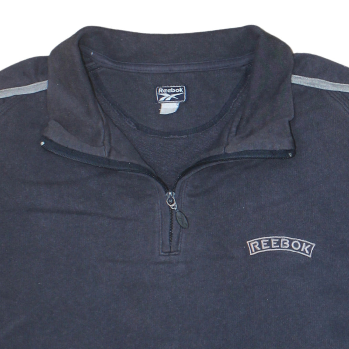 Reebok Men's Black 1/4 Zip Fleece Sweatshirt Size L Regular Fit
