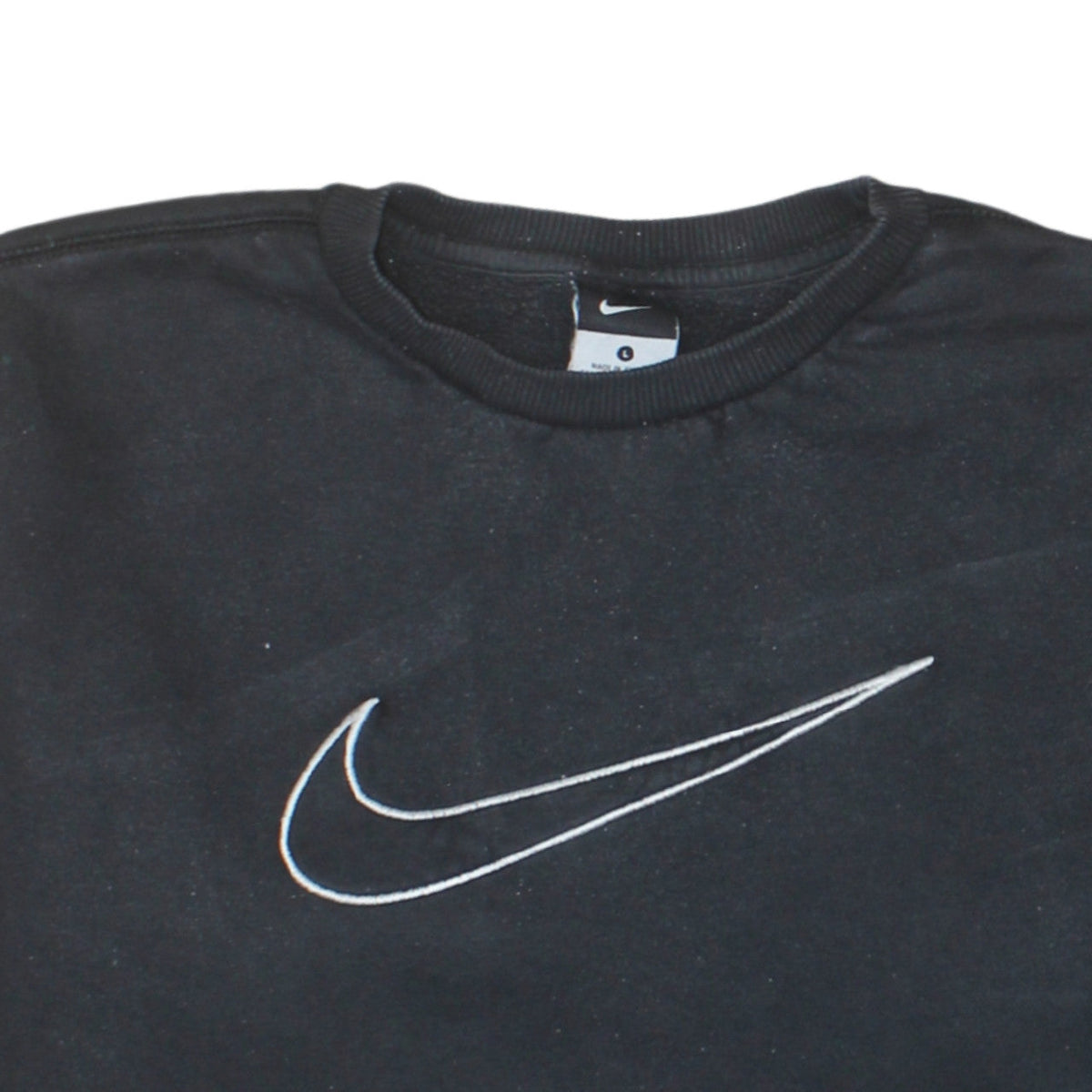Nike Men's Black L Pullover Sweatshirt Crew Neck Fleece Regular Fit