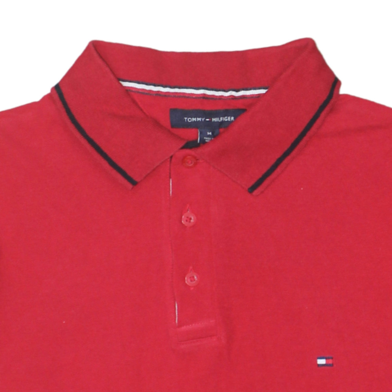 Tommy Hilfiger Men's Red Slim Fit Polo Shirt Size M Cotton