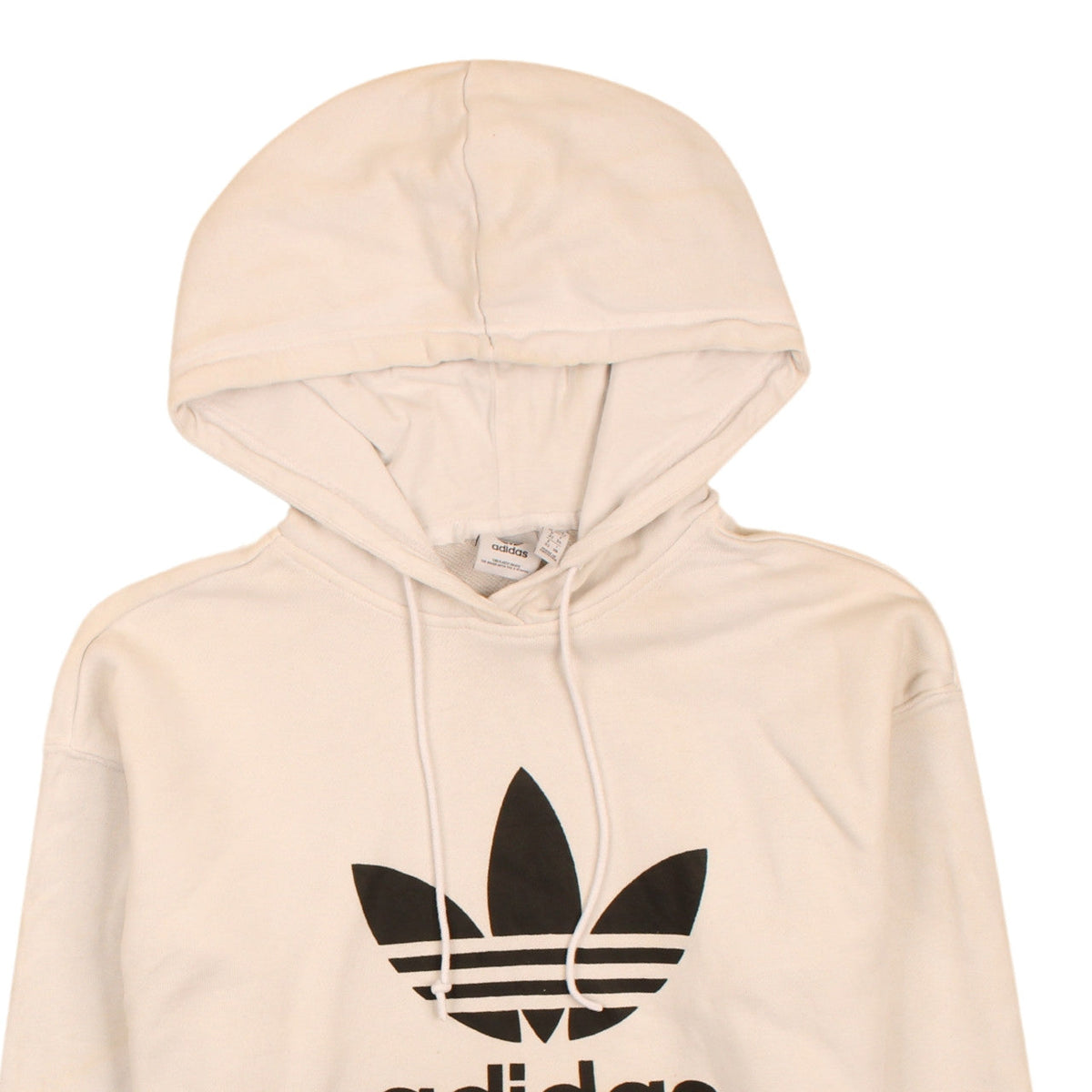 Adidas Womens White Pullover Hoodie Size 6 Logo Fleece Sweatshirt