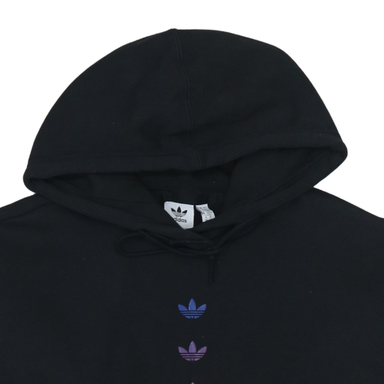 Adidas Womens Black XS Pullover Hoodie with Gradient Trefoil Logo