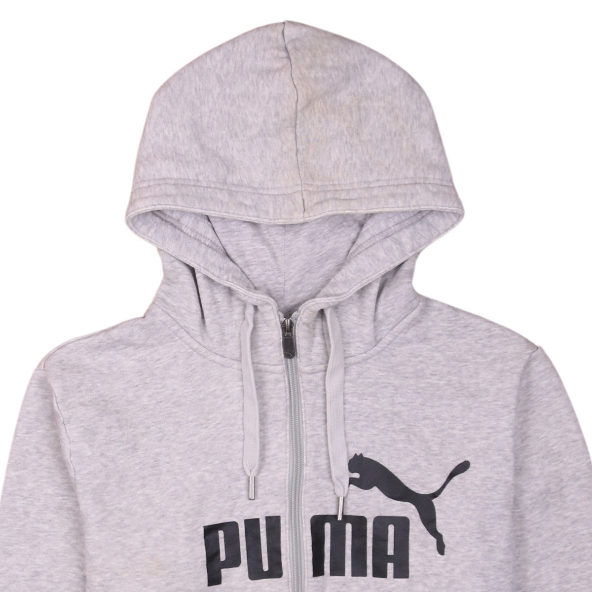 Puma Women's Grey Full Zip Hoodie Size 14 L Hooded Sweatshirt